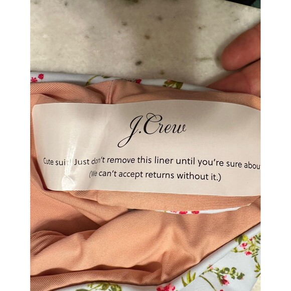 J Crew Bikini Bottom Womens XL Blue Floral Cloud Meadow Curved Waist Cheeky - Picture 6 of 9